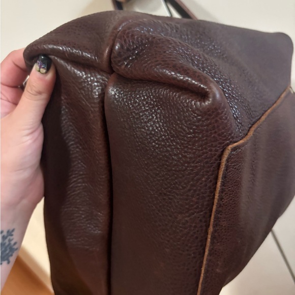 Dark Brown "Coldbrew" Pebbled Portland Leather Large Tote Bag - Picture 4 of 12